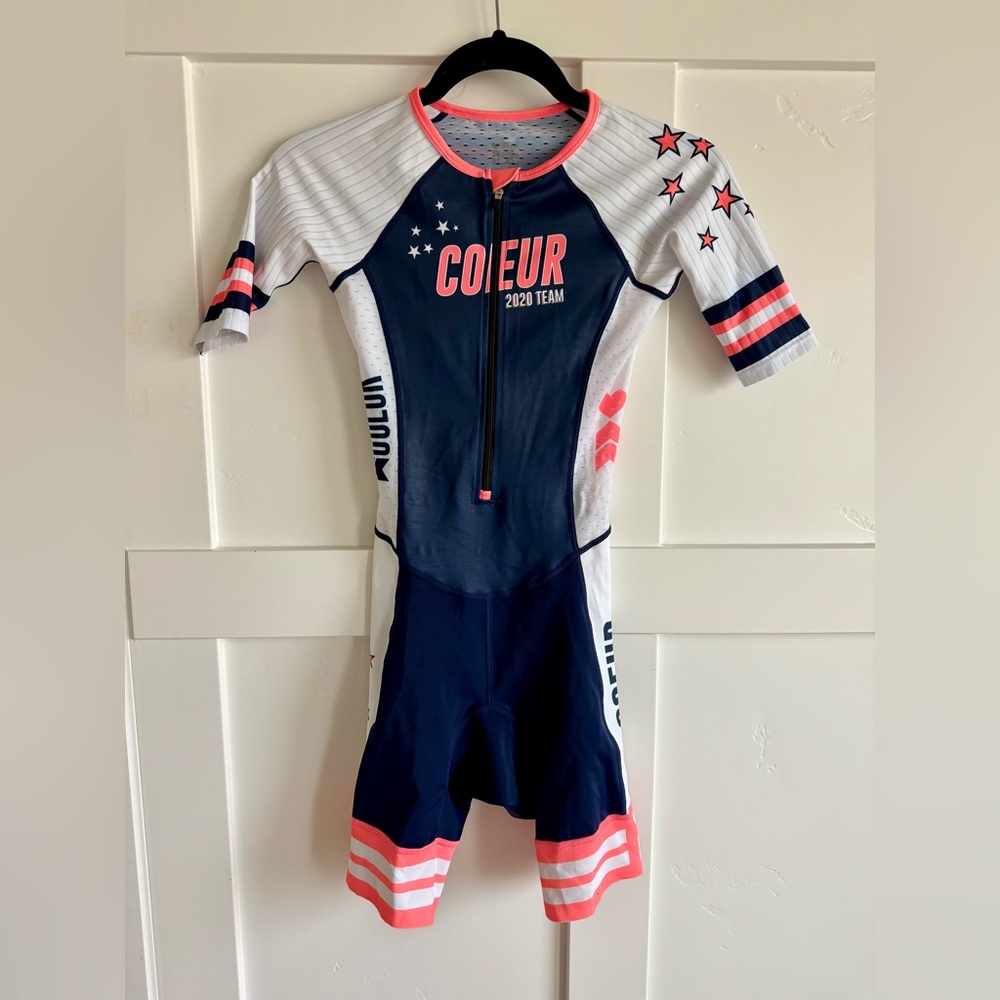 Coeur Women's Navy and Coral Triathlon Suit